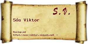 Sós Viktor névjegykártya